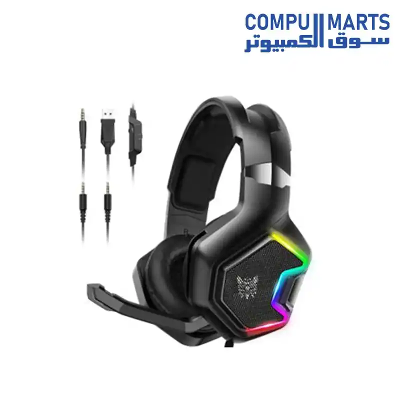 ONIKUMa K10 PRO Gaming Headset with Surround Sound Pro Noise Canceling Gaming Headphones with Mic & RGB LED Light for PS4, Super Nintendo,PC,Xbox One(adapter Not Included)