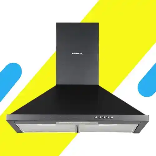 شفاط مطبخ هرمي كومتيل – 60 سم – زجاج أسود – قوة شفط 650 م³/ساعة – 3 سرعات – LED – فلتر مزدوج - DP6-S