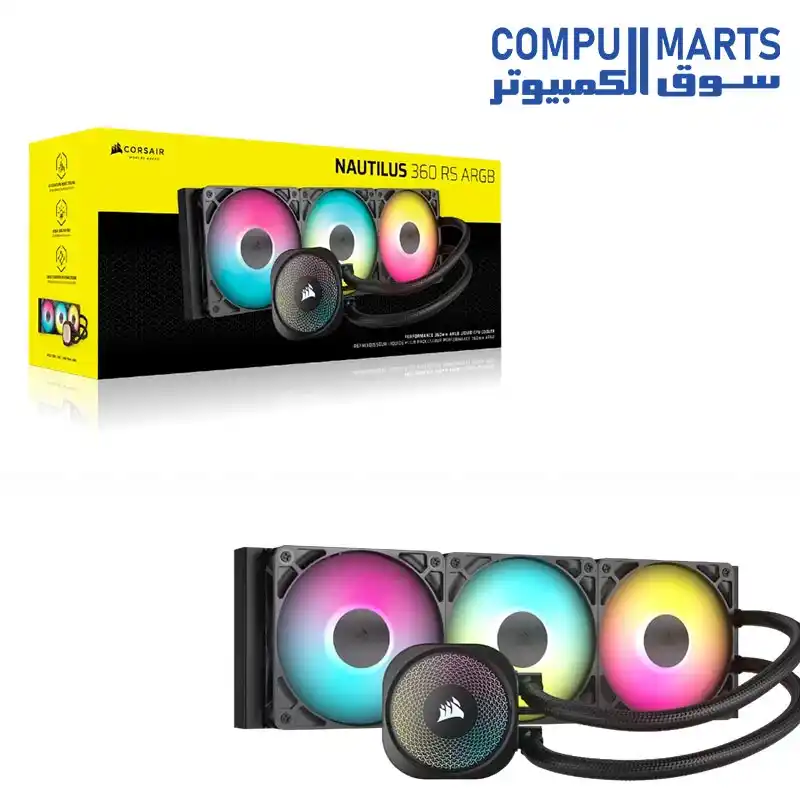 CORSAIR NAUTILUS 360 RS ARGB 360mm Liquid CPU Cooler White / Black Intel LGA 1851 AM5 AM4