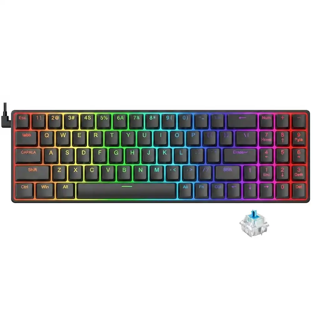 كيبورد ريدراجون سلكي RGB جيمنج سويتش ازرق إنجليزي وعربي ASHE K626P-KB