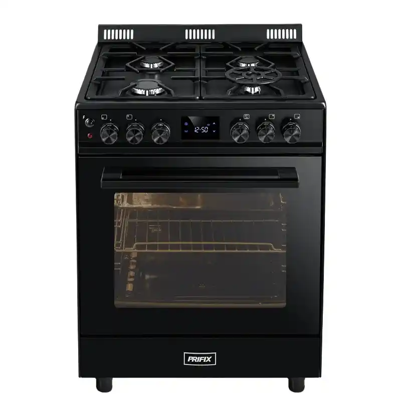 بوتاجاز غاز بريفكس، 70 سم 4 شعلات ساباف الإيطالية لون اسود - G70-B - برتى سنتر