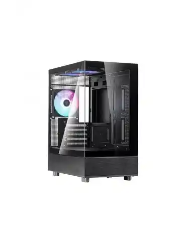 Case SilverStone Lucid 04 Panoramic Micro-ATX Black + PSU 500W