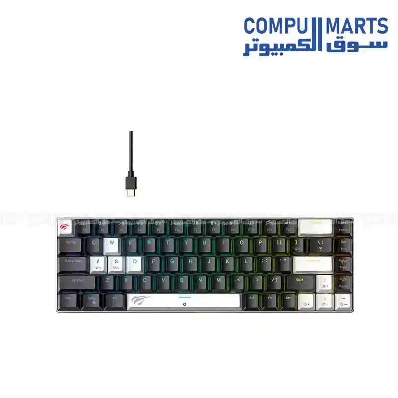 HAVIT KB906L Ergonomic Wired RGB Gamer Mechanical Gaming Keyboard Arabic Spanish Layout 68 Keys