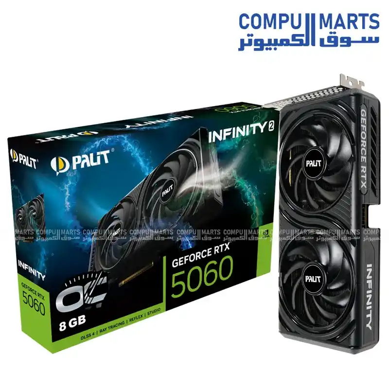 Palit RTX 5060 Infinity 2 OC 8GB GDDR7 Gaming Graphics Card PCIe 5.0 DLSS 4 Blackwell GPU
