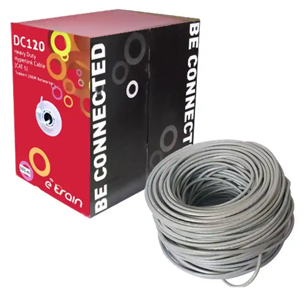 كابل نت وورك ايترين 305 متر DC120 Cat5 UTP - رمادي