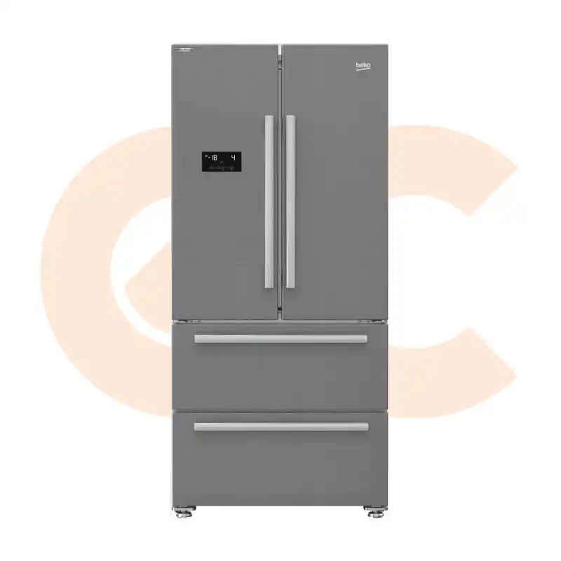 Best-Selling ثلاجة بيكو 539 لتر تصميم فرنسي ديجيتال 4 أبواب فضي موديل GNE60500X | Available Now at EHAB Center Home Appliances