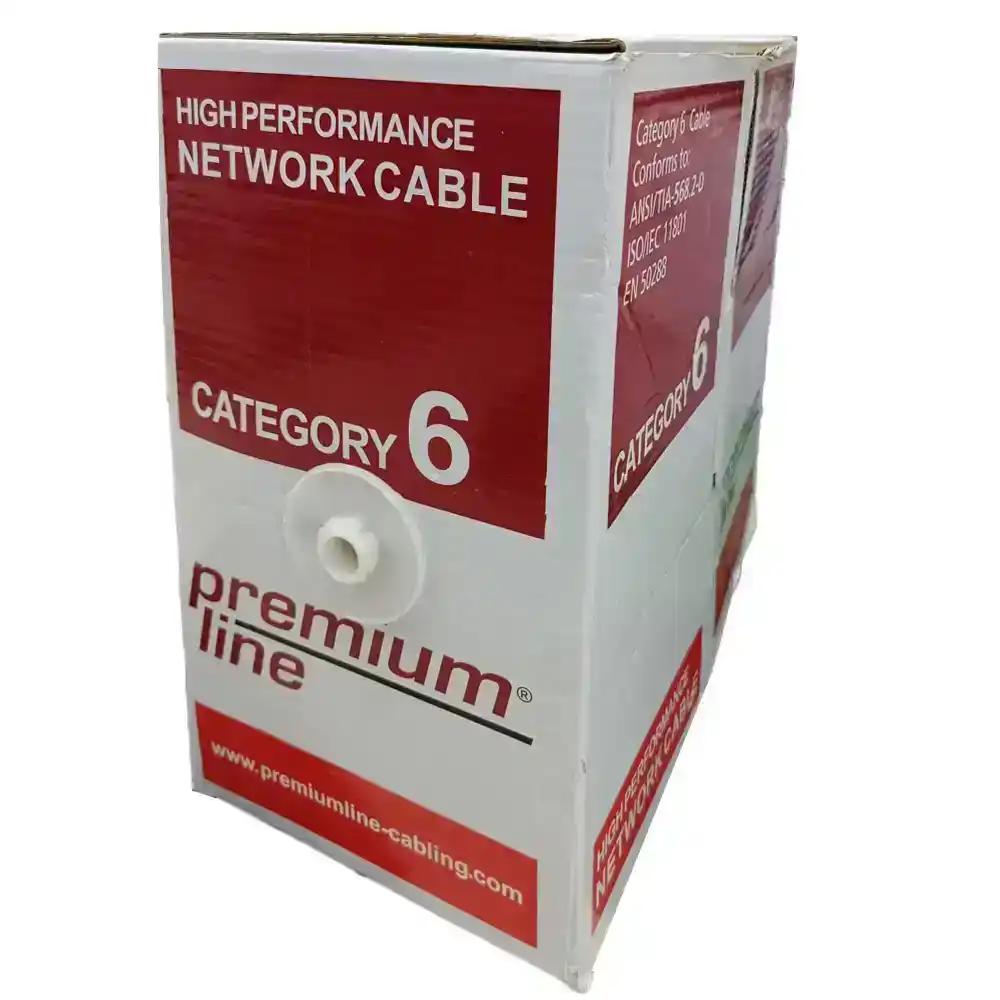 كابل نت وورك 24AWG بريميم لاين 305 متر Cat6 U/UTP - رمادي