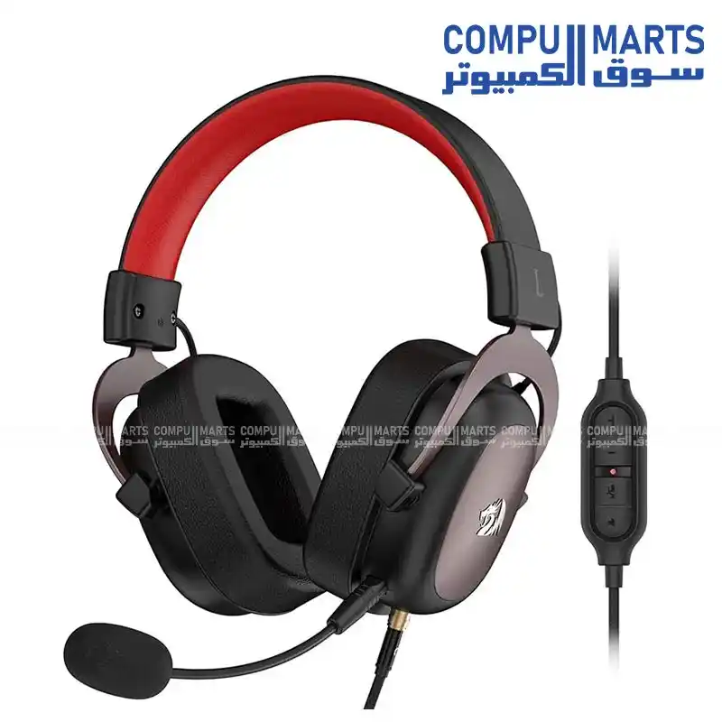 Redragon Zeus H510-FB Wired Gaming Headset, 53mm Drivers, 2.0 Stereo, Detachable Mic, 3.5mm + USB, Over-Ear