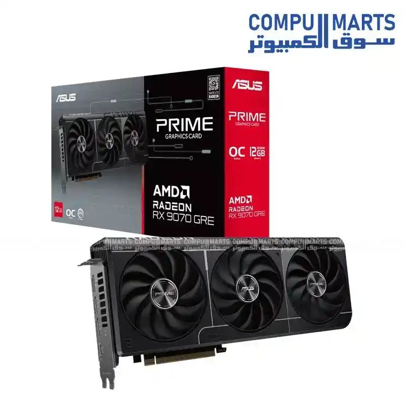 ASUS PRIME-RX9070GRE-O12G-EVO Radeon RX 9070 GRE 12GB GDDR6 Graphics Card