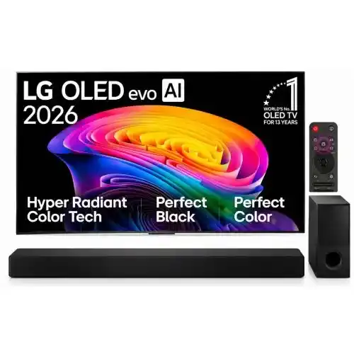 إل جي شاشة 55 بوصة OLED evo AI CS6 فور كيه سمارت وساوند بار 4.1 قناة / 600 واط OLED55CS6VA-SH5A