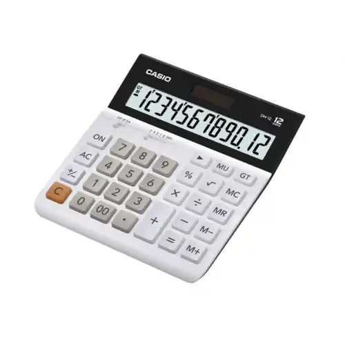 كاسيو آلة حاسبة رقمية لسطح المكتب اببض DH-12-WE-W-DP