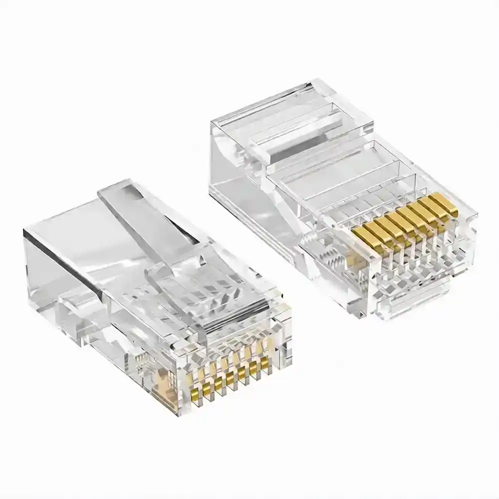 آر جي 45 بلاستيك 3 كوم (100 قطعة) Cat6 UTP Passthrough