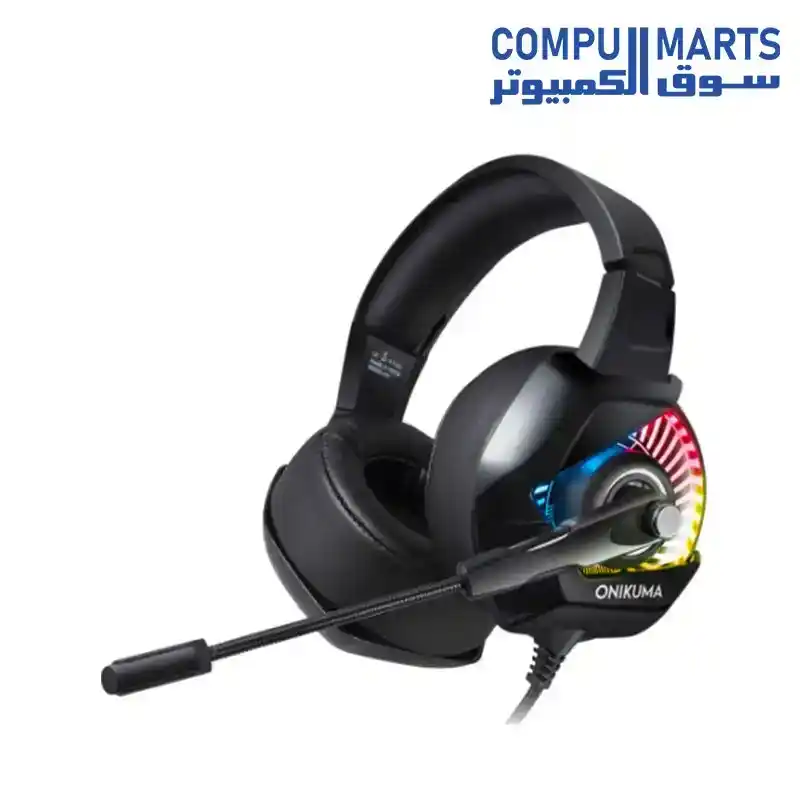 ONIKUMA K6 RGB Stereo Gaming Headset – Noise Cancelling Over-Ear Headphones for PS4, PC & Xbox One