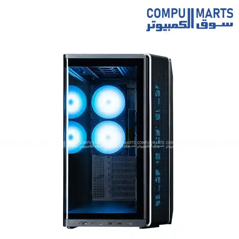 Zalman P60 ATX Mid Tower Tempered Glass Case Black White 435mm GPU Support 5 Fans