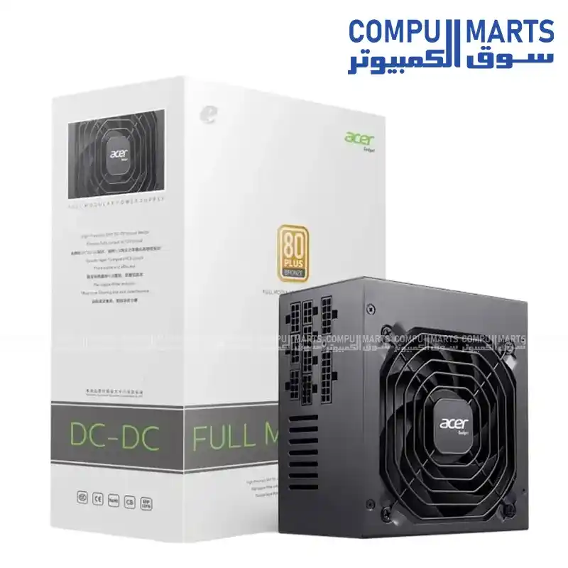 Acer AC-650 650W Full Modular 80 Plus Bronze Power Supply DC-DC 120mm Fan