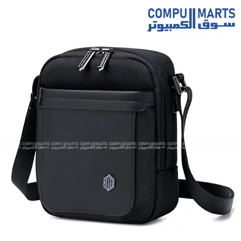 Arctic Hunter K00688 Sling Bag for Men Small Size Messenger Shoulder Bag Black Polyester Water-Resistant Utility Bag