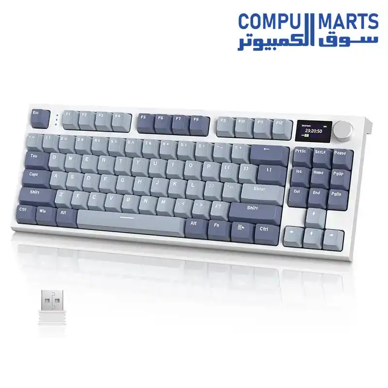 Attack Shark K86 Three mode RGB Display guest -made heat plug -in mechanical keyboard Lavender blue whale