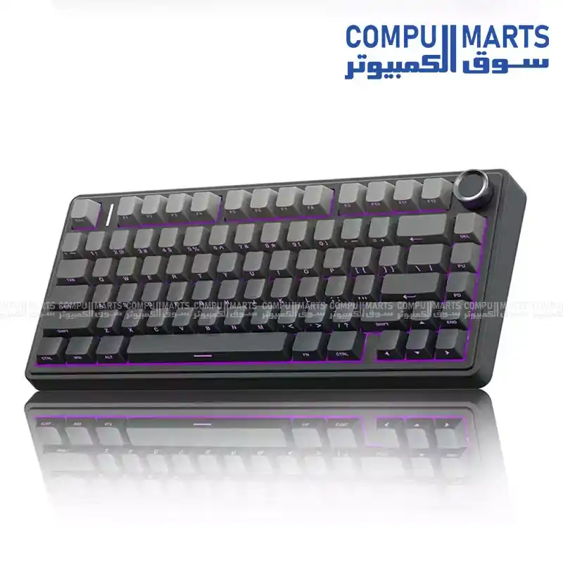 AULA F75 Mechanical Gaming Keyboard 75% Layout 2.4GHz Type-C Bluetooth 5.0 Side Engraved Seal Structure Hot Swappable RGB Gray Color Gradient