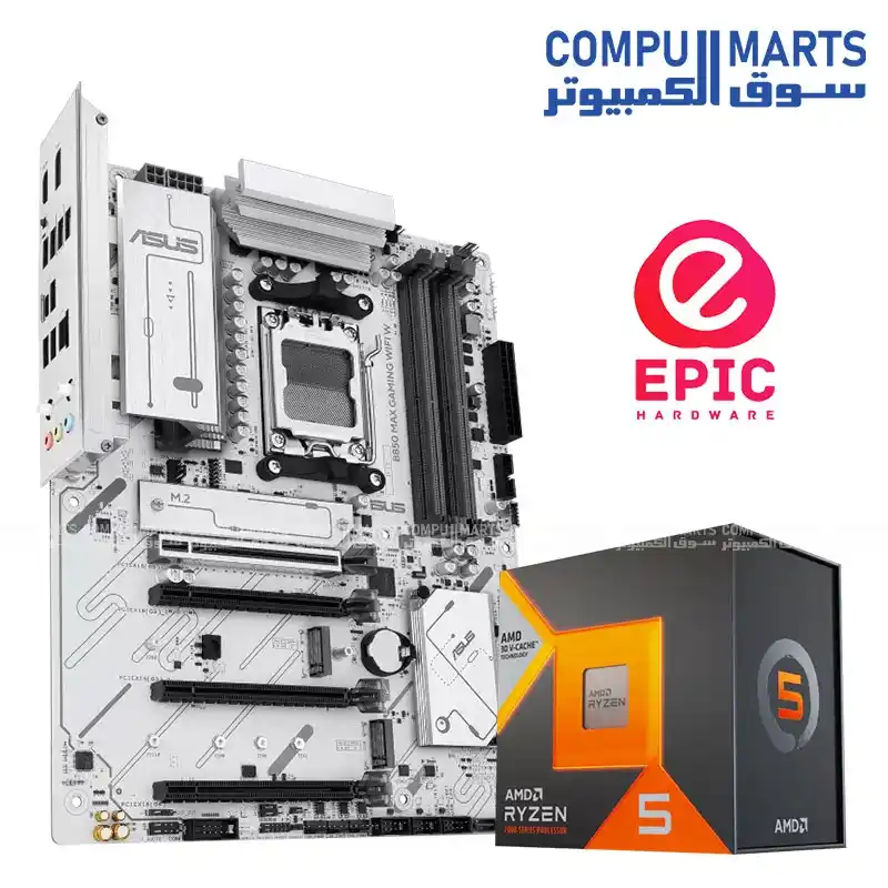 EPIC HARDWARE BUNDLE RYZEN 5 7500X3D & ASUS B850 MAX GAMING WIFI W Motherboard