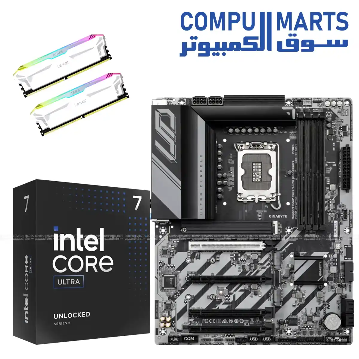 Lexar ARES DDR5 RGB 32GB (2x16GB) 6800MHz White + Intel Core Ultra 7 270K Plus + GIGABYTE Z890 UD LGA1851 ATX Bundle