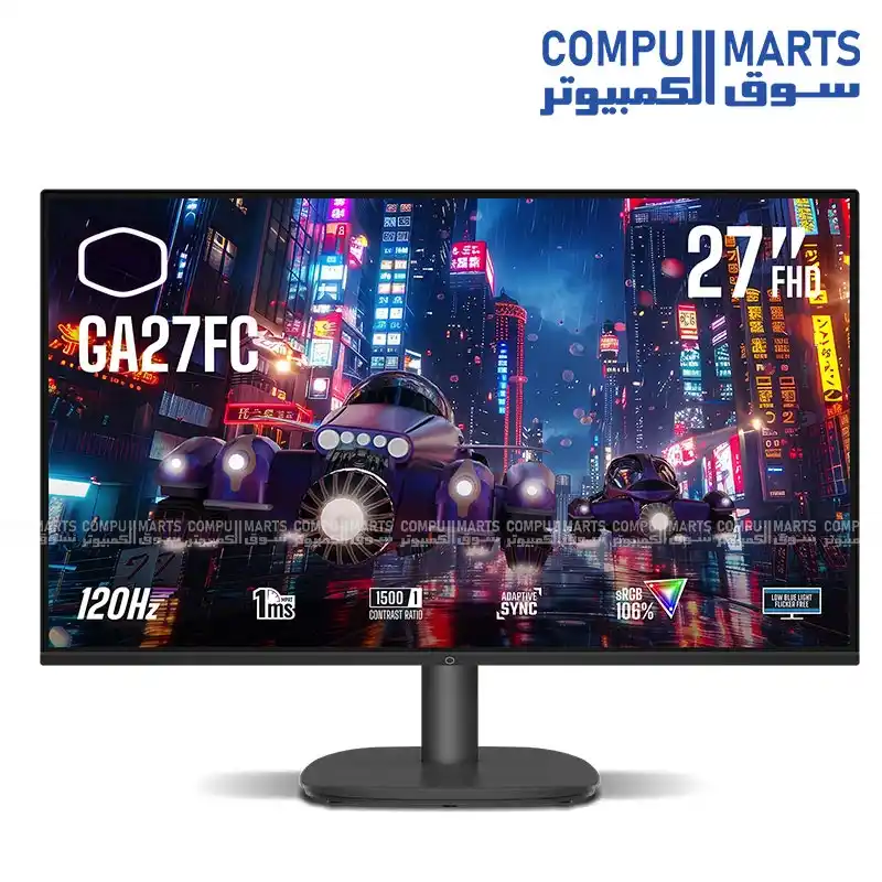COOLER MASTER GA27FC Gaming Monitor 27 Inch FHD IPS 120Hz 1ms Adaptive Sync sRGB 105%
