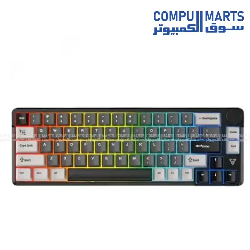 Fantech ATOM PRO-MK919 Mechanical Gaming Keyboard 66 Keys Blue Switch Wireless  ARGB 20 Modes Tri-Mode Connectivity