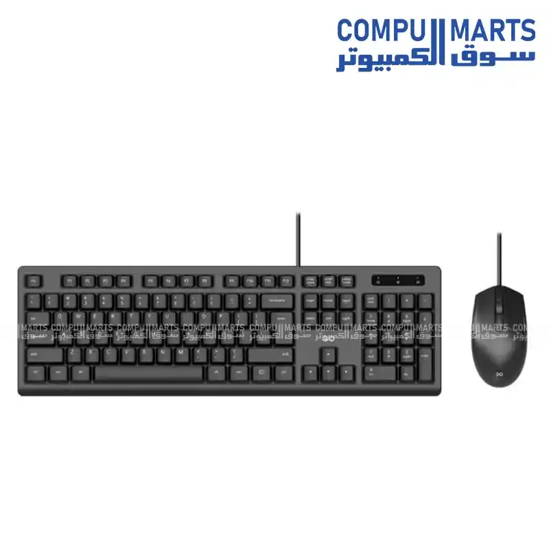Fantech GO KM101 Keyboard & Mouse Combo Full-Size 104-Key Wired USB Black Silent Typing Spill Resistant Adjustable Feet Plug-and-Play
