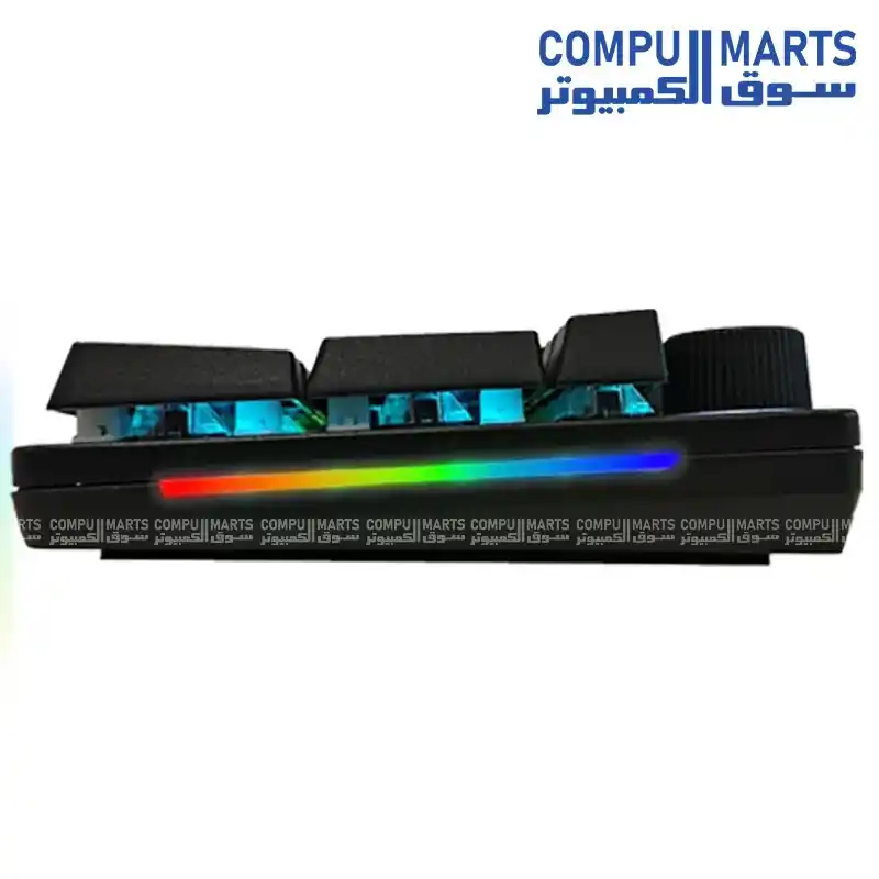 Fantech MaxPower II MK894 Wired Mechanical Gaming Keyboard 104 Keys 5-Pin Hot-Swappable Double-Shot ABS RGB 1000Hz Polling Rate Wrist Rest Rotary Encoder