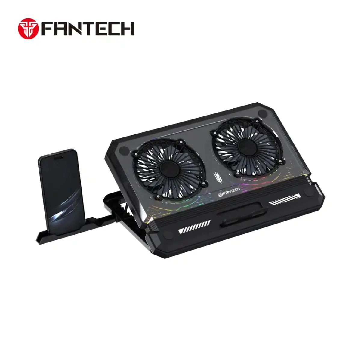 Fantech NC21 Notebook Cooler Laptop Cooling Pad RGB 10 Modes Dual Fans