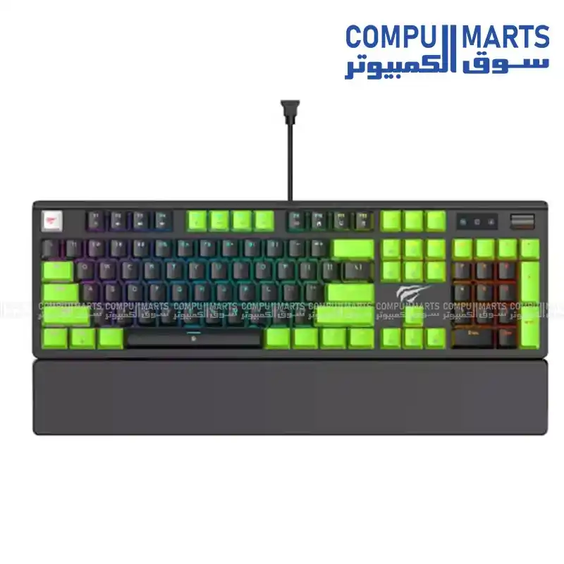 Gaming KB926L Mechanical Gaming Keyboard Blue Switch RGB 100% Wired Black Green