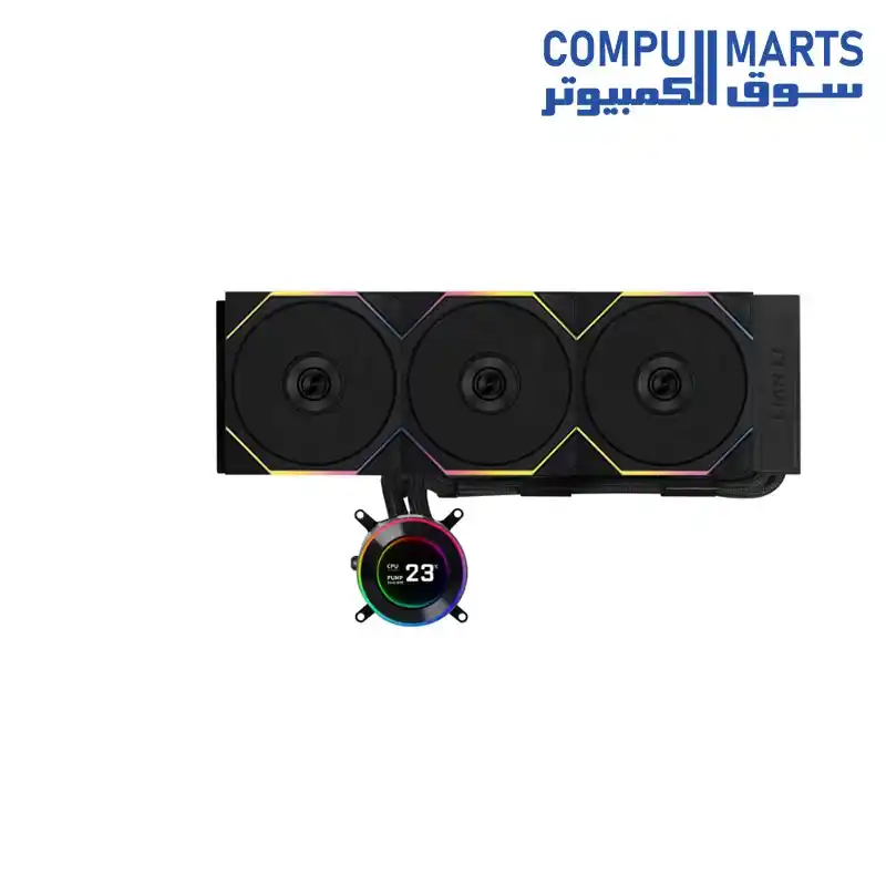 HydroShift II LCD-S 360TL 3.4″ IPS LCD 360mm Compact Radiator 400 × 122 × 24 mm AIO Liquid Cooler Pump 1600–3200 RPM 480×480 Display 500 nits Cooling System
