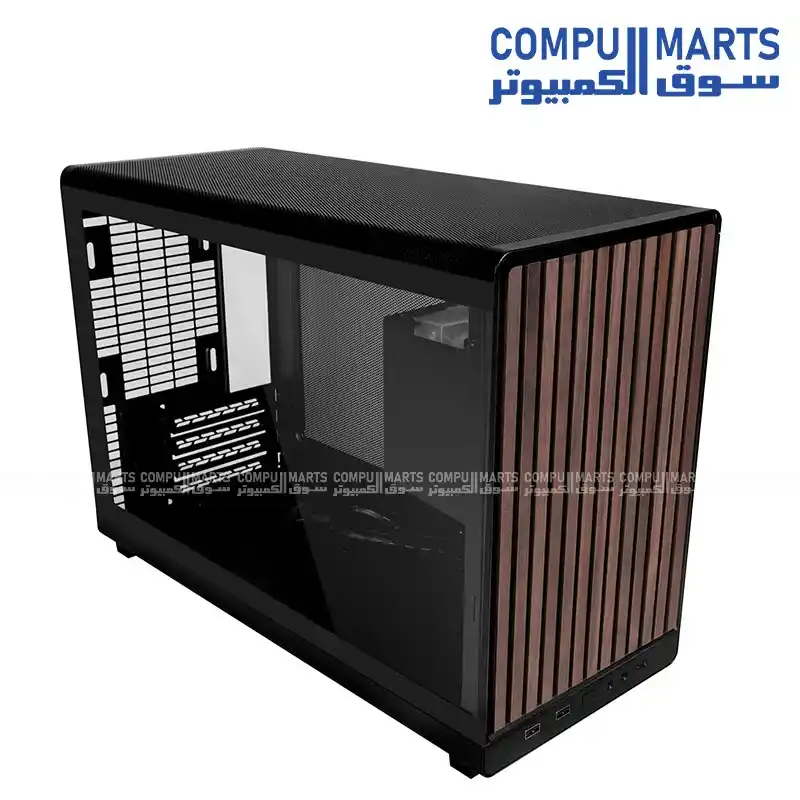Lian Li DAN A3-mATX Glass Edition Wooden Glass Micro Tower Gaming Case – MFF Micro Form Factor – Micro-ATX & Mini-ITX – 415mm GPU Support – 360mm Radiator – Black / White