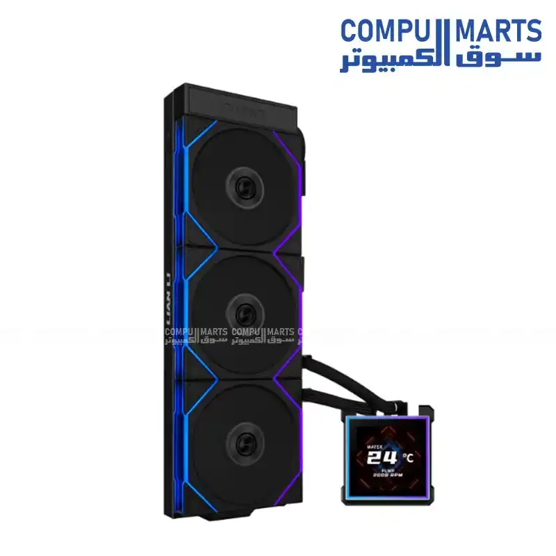 Lian Li HydroShift II LCD-S 360CL GHS2LCDS36CB / GHS2LCDS36CW 360mm Liquid CPU Cooler with 3.4" IPS LCD 60Hz Display Black / White
