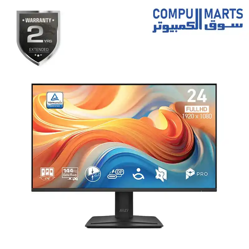 MSI PRO MP242 E14C 23.8 Inch FHD IPS Monitor 144Hz HDR Ready AMD FreeSync Type-C 15W PD HDMI Display PRO MP242 E14C 23.8 Inch FHD IPS Monitor 144Hz HDR Ready AMD FreeSync Type-C 15W PD HDMI Display