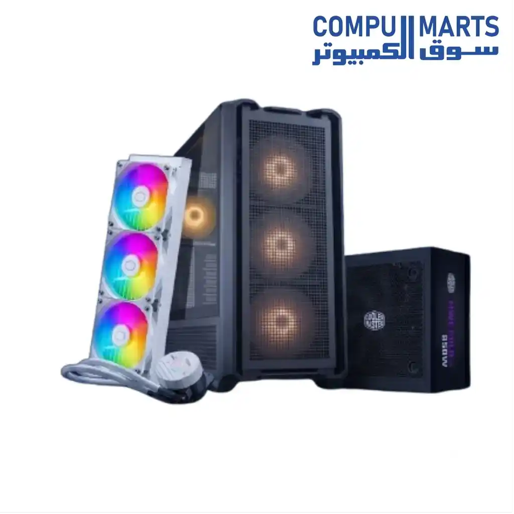 NOVA CPC 2 Bundle - Cougar MX600 RGB Full Tower Case + Cooler Master MasterLiquid 360 Core II White + MWE Gold 850 V3 850W PSU