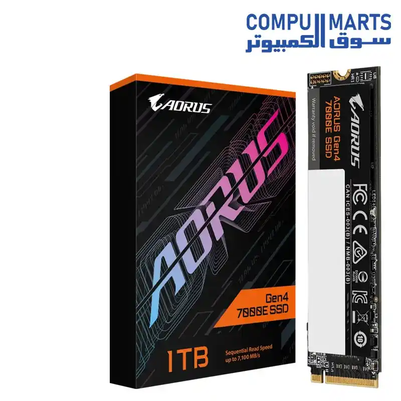 GIGABYTE AORUS Gen4 7000E SSD 1TB PCI Express 4.0 x4 NVMe 1.4 M.2 2280 SSD Up to 7100 MB/s Read and Up to 6100 MB/s Write