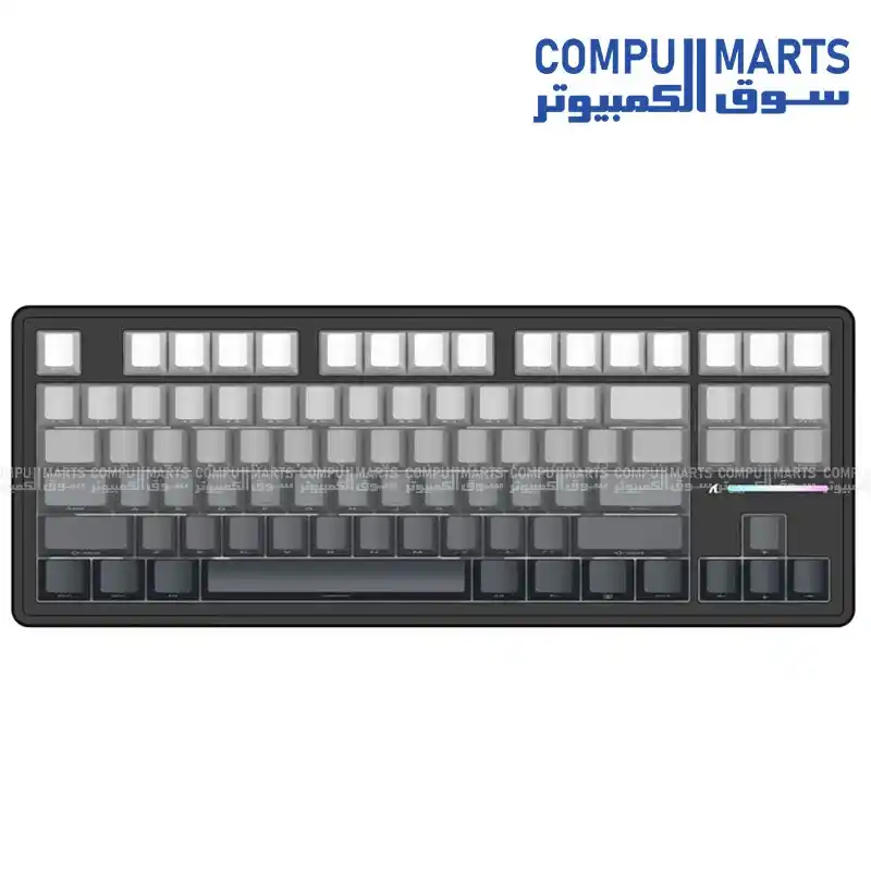 ATTACK SHARK M87PRO Wireless Mechanical Keyboard 87 Keys Tri-Mode RGB Gasket Mount Hot Swappable White Jade Switch Side Printed PBT Keycaps