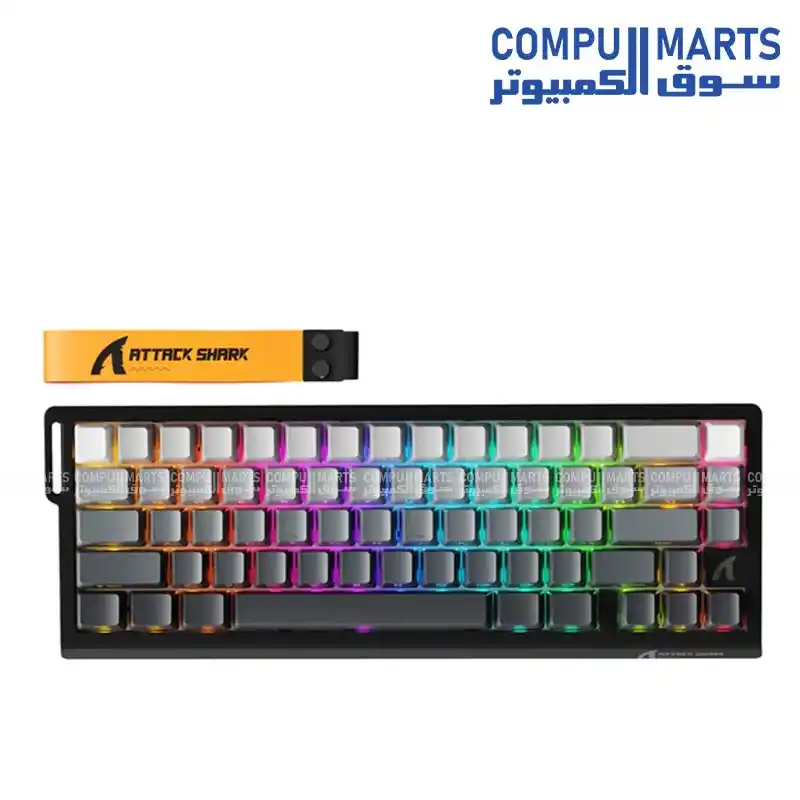 ATTACK SHARK X68PRO HE Wireless Rapid Trigger Keyboard Magnetic Switch 66 Keys USB-C Wired 2.4GHz Bluetooth 8000Hz Polling Rate 0.01mm RT Accuracy Keyboard