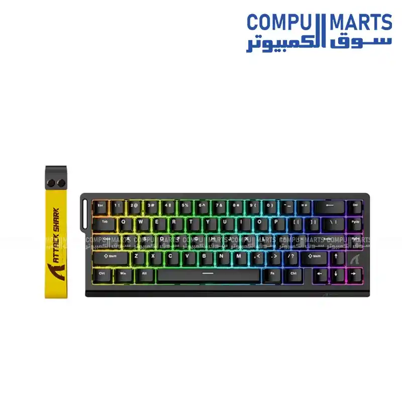 ATTACK SHARK X68 HE Rapid Trigger Keyboard Magnetic Switch with 0.01mm Rapid Trigger Accuracy, 8000Hz Polling Rate, Adjustable Actuation Points, DKS Function and RGB Backlight
