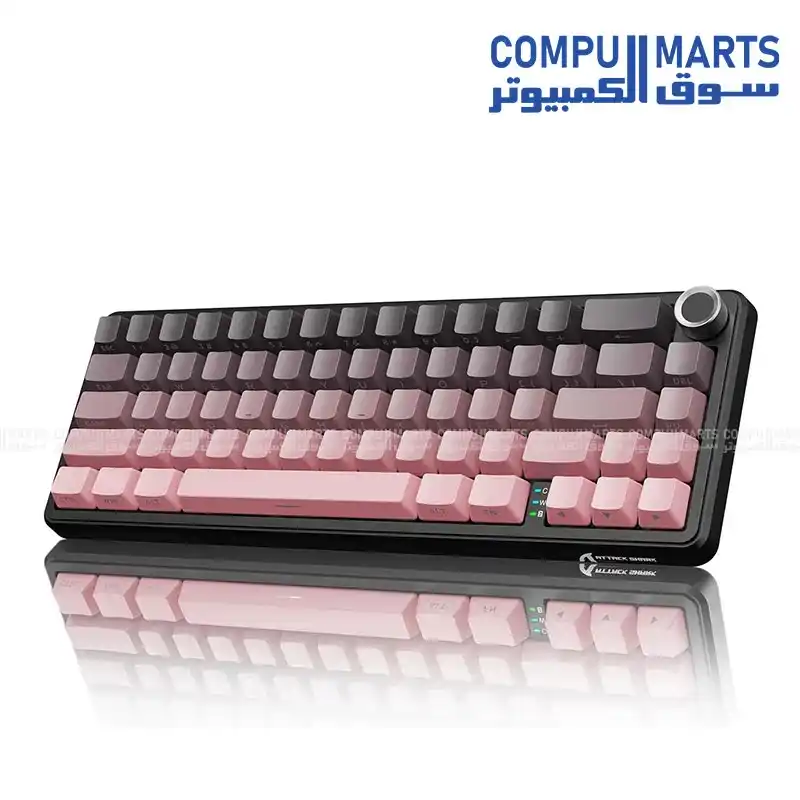 ATTACK SHARK X66 Wireless Mechanical Gaming Keyboard 66-Key 65% Tri-Mode Bluetooth 5.0 2.4GHz USB-C Gasket Mount Hot-Swappable RGB PBT Keycaps