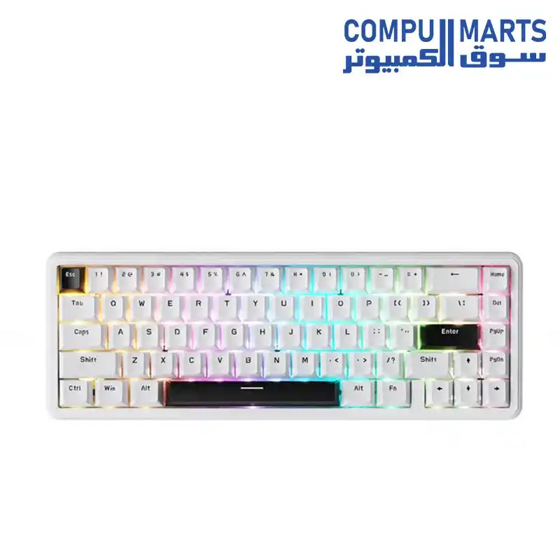 ATTACK SHARK X65 HE Magnetic Switch Rapid Trigger Keyboard with 0.01mm Rapid Trigger Accuracy and 8000Hz Polling Rate PBT Keycaps Adjustable Actuation Points RGB Backlight