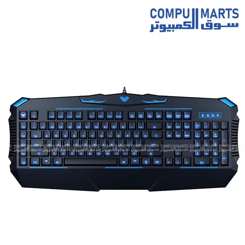 AULA Dragon Deep Gaming Keyboard PS2 USB Wired 104 Keys Backlit Black Modern Keyboards Arabic Layout