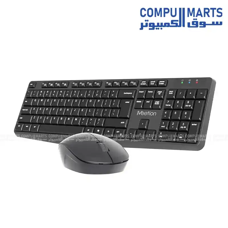 Meetion MT-CW235 2.4G Wireless Keyboard Mouse Combo with 104-Key Keyboard, 1200 DPI Mouse, USB Receiver, Black