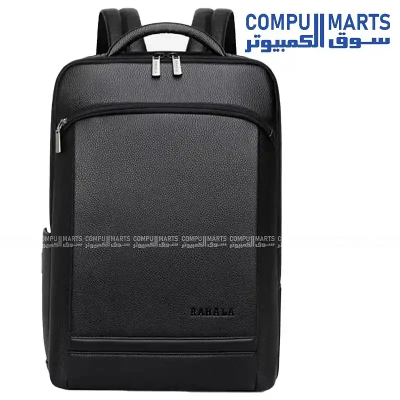 Rahala RAL5604-1 Black Leather Laptop Bag for 15.6-Inch Laptop and 11-Inch Tablet with Water Resistance