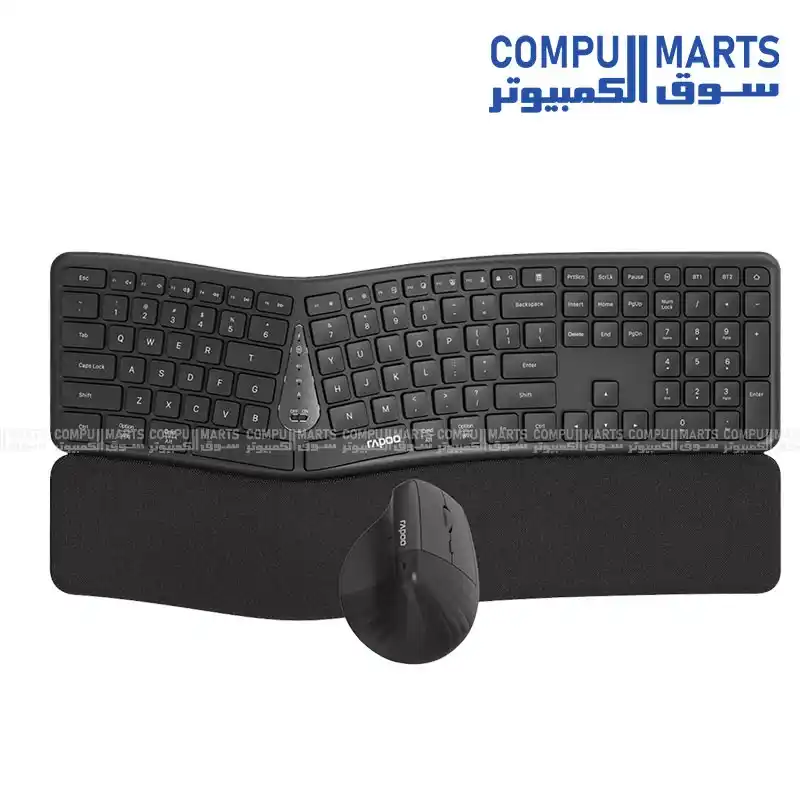 Rapoo 8810ME Wireless Keyboard and Mouse Combo Bluetooth 2.4GHz 1600 DPI Black