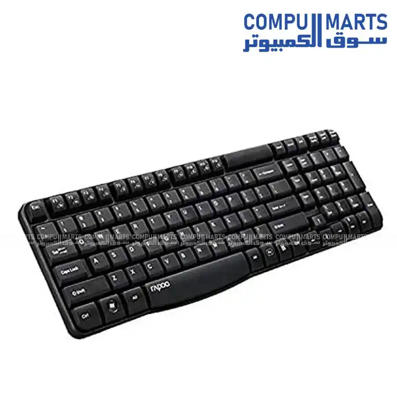 RAPOO E1050 2.4G Anti-Splash Wireless Keyboard Black 78 Keys