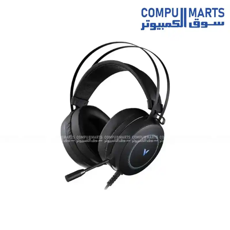 Rapoo VH160 Gaming Headset 7.1 Virtual Surround Sound USB Wired Headset with ENC Noise-Cancelling Microphone & RGB Lighting – Black