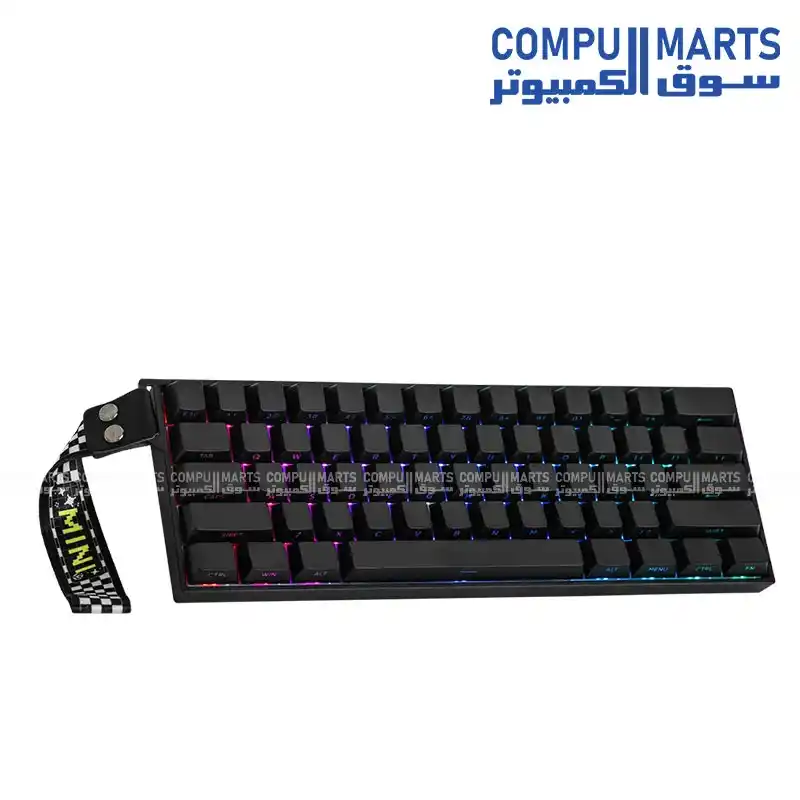 AULA MINI60 HE Pro Arabic Layout 60% Magnetic Gaming Keyboard 61 Keys 8000Hz Polling Rate 128KHz Scanning Bluetooth 5.0 2.4GHz Wired RGB Backlight PBT Keycaps