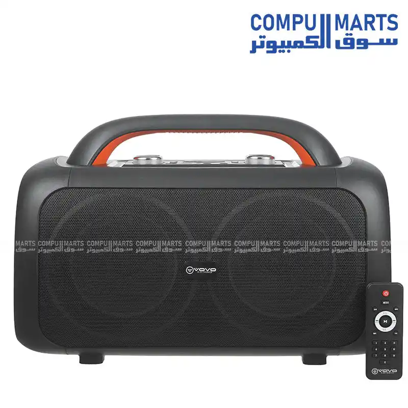 VOVO V-2126 Dual 6.5-Inch Party Speaker 40W RMS Bluetooth USB FM LED Lights