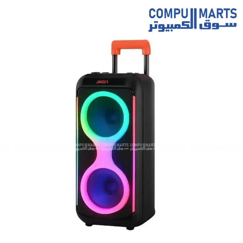 VOVO V-2860 Double 8-Inch RGB Portable Subwoofer Speaker with Rechargeable Battery, USB, SD/TF Card, Bluetooth, AUX and MIC